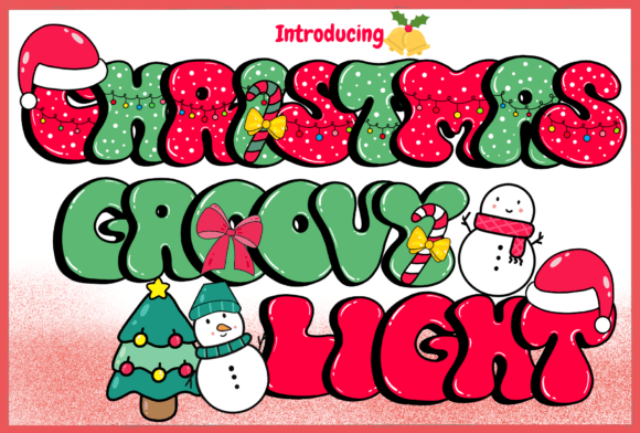 Christmas Groovy Light: A Playful Display Font for Holiday Digital Brands